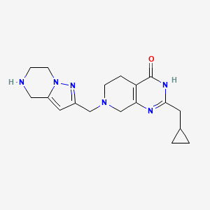 molecular formula C18H24N6O B3736642 2-(cyclopropylmethyl)-7-(4,5,6,7-tetrahydropyrazolo[1,5-a]pyrazin-2-ylmethyl)-5,6,7,8-tetrahydropyrido[3,4-d]pyrimidin-4(3H)-one dihydrochloride 