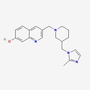 molecular formula C20H24N4O B3736654 3-({3-[(2-methyl-1H-imidazol-1-yl)methyl]-1-piperidinyl}methyl)-7-quinolinol 