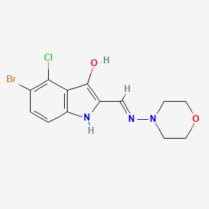 molecular formula C13H13BrClN3O2 B3736682 5-bromo-4-chloro-2-[(4-morpholinylamino)methylene]-1,2-dihydro-3H-indol-3-one 