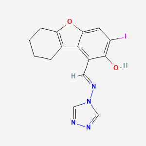 3-iodo-1-[(4H-1,2,4-triazol-4-ylimino)methyl]-6,7,8,9-tetrahydrodibenzo[b,d]furan-2-ol