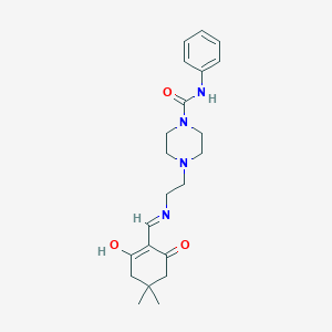 4-(2-{[(4,4-dimethyl-2,6-dioxocyclohexylidene)methyl]amino}ethyl)-N-phenyl-1-piperazinecarboxamide