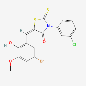 molecular formula C17H11BrClNO3S2 B3736733 5-(5-bromo-2-hydroxy-3-methoxybenzylidene)-3-(3-chlorophenyl)-2-thioxo-1,3-thiazolidin-4-one 