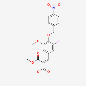 molecular formula C20H18INO8 B3736742 dimethyl {3-iodo-5-methoxy-4-[(4-nitrobenzyl)oxy]benzylidene}malonate 