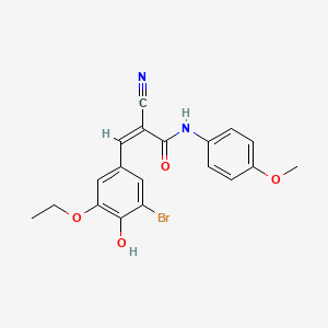 molecular formula C19H17BrN2O4 B3736748 3-(3-bromo-5-ethoxy-4-hydroxyphenyl)-2-cyano-N-(4-methoxyphenyl)acrylamide 