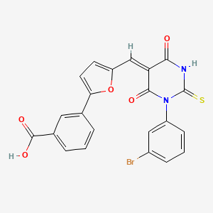 3-(5-{[1-(3-bromophenyl)-4,6-dioxo-2-thioxotetrahydro-5(2H)-pyrimidinylidene]methyl}-2-furyl)benzoic acid