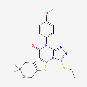 1-(ethylthio)-4-(4-methoxyphenyl)-7,7-dimethyl-6,9-dihydro-7H-pyrano[4',3':4,5]thieno[3,2-e][1,2,4]triazolo[4,3-a]pyrimidin-5(4H)-one