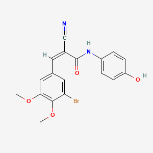 molecular formula C18H15BrN2O4 B3736789 3-(3-bromo-4,5-dimethoxyphenyl)-2-cyano-N-(4-hydroxyphenyl)acrylamide 