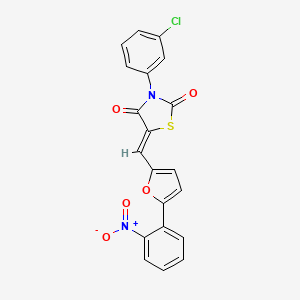 molecular formula C20H11ClN2O5S B3736796 3-(3-chlorophenyl)-5-{[5-(2-nitrophenyl)-2-furyl]methylene}-1,3-thiazolidine-2,4-dione 