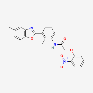 N-[2-methyl-3-(5-methyl-1,3-benzoxazol-2-yl)phenyl]-2-(2-nitrophenoxy)acetamide