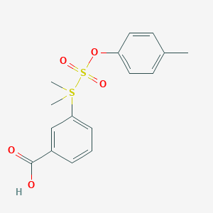 3-[1,1-Dimethyl-2-(4-methylphenoxy)-2,2-dioxido-1lambda~4~-disulfanyl]benzoic acid