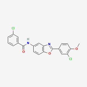 molecular formula C21H14Cl2N2O3 B3736813 3-chloro-N-[2-(3-chloro-4-methoxyphenyl)-1,3-benzoxazol-5-yl]benzamide 