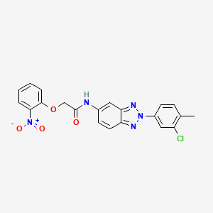 N-[2-(3-chloro-4-methylphenyl)-2H-1,2,3-benzotriazol-5-yl]-2-(2-nitrophenoxy)acetamide