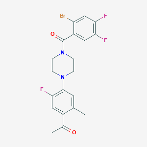 1-{4-[4-(2-bromo-4,5-difluorobenzoyl)-1-piperazinyl]-5-fluoro-2-methylphenyl}ethanone