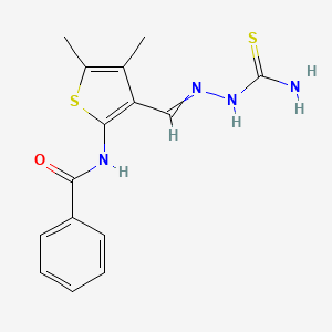 N-{3-[2-(aminocarbonothioyl)carbonohydrazonoyl]-4,5-dimethyl-2-thienyl}benzamide