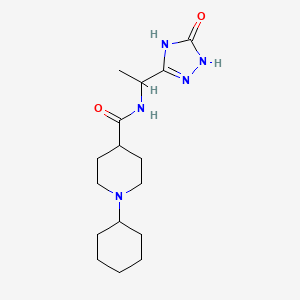 molecular formula C16H27N5O2 B3736875 1-cyclohexyl-N-[1-(5-oxo-4,5-dihydro-1H-1,2,4-triazol-3-yl)ethyl]-4-piperidinecarboxamide 