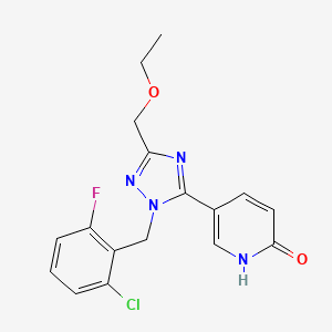 molecular formula C17H16ClFN4O2 B3736892 5-[1-(2-chloro-6-fluorobenzyl)-3-(ethoxymethyl)-1H-1,2,4-triazol-5-yl]pyridin-2(1H)-one 