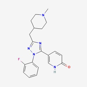 molecular formula C20H22FN5O B3736895 5-{1-(2-fluorophenyl)-3-[(1-methylpiperidin-4-yl)methyl]-1H-1,2,4-triazol-5-yl}pyridin-2(1H)-one 