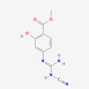 molecular formula C10H10N4O3 B373690 Methyl 4-{[(cyanoamino)(imino)methyl]amino}-2-hydroxybenzoate 