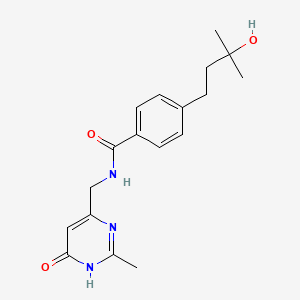 molecular formula C18H23N3O3 B3736903 4-(3-hydroxy-3-methylbutyl)-N-[(6-hydroxy-2-methyl-4-pyrimidinyl)methyl]benzamide 