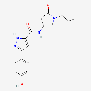 3-(4-hydroxyphenyl)-N-(5-oxo-1-propyl-3-pyrrolidinyl)-1H-pyrazole-5-carboxamide