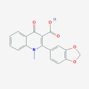 molecular formula C18H13NO5 B373696 2-(1,3-Benzodioxol-5-yl)-1-methyl-4-oxo-1,4-dihydro-3-quinolinecarboxylic acid 