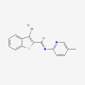 molecular formula C15H12N2OS B3736989 2-{[(5-methyl-2-pyridinyl)imino]methyl}-1-benzothiophene-3-ol 