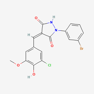 1-(3-bromophenyl)-4-(3-chloro-4-hydroxy-5-methoxybenzylidene)-3,5-pyrazolidinedione