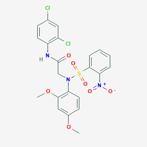 N-(2,4-dichlorophenyl)-2-(2,4-dimethoxy-N-(2-nitrophenyl)sulfonylanilino)acetamide