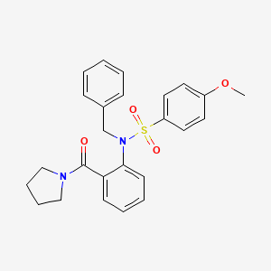 N-benzyl-4-methoxy-N-[2-(1-pyrrolidinylcarbonyl)phenyl]benzenesulfonamide