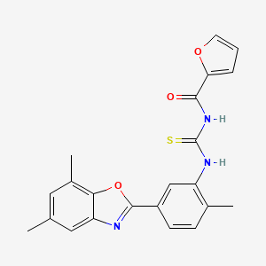 N-[[5-(5,7-dimethyl-1,3-benzoxazol-2-yl)-2-methylphenyl]carbamothioyl]furan-2-carboxamide