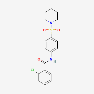 2-chloro-N-[4-(1-piperidinylsulfonyl)phenyl]benzamide