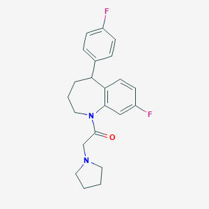 1-[8-Fluoro-5-(4-fluorophenyl)-2,3,4,5-tetrahydro-1-benzazepin-1-yl]-2-pyrrolidin-1-ylethanone
