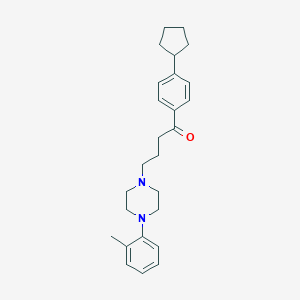 molecular formula C26H34N2O B373785 1-(4-Cyclopentylphenyl)-4-[4-(2-methylphenyl)-1-piperazinyl]-1-butanone 