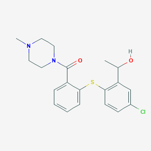 molecular formula C20H23ClN2O2S B373790 1-[5-Chloro-2-({2-[(4-methyl-1-piperazinyl)carbonyl]phenyl}sulfanyl)phenyl]ethanol 