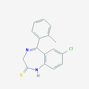 molecular formula C16H13ClN2S B373791 7-chloro-5-(2-methylphenyl)-1,3-dihydro-2H-1,4-benzodiazepine-2-thione 