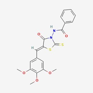 N-[4-oxo-2-thioxo-5-(3,4,5-trimethoxybenzylidene)-1,3-thiazolidin-3-yl]benzamide