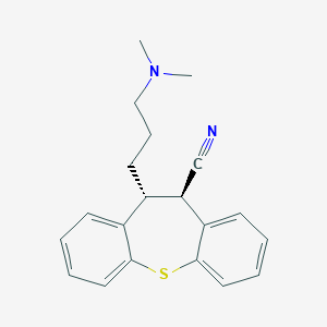 molecular formula C20H22N2S B373792 (5R,6R)-6-[3-(dimethylamino)propyl]-5,6-dihydrobenzo[b][1]benzothiepine-5-carbonitrile 