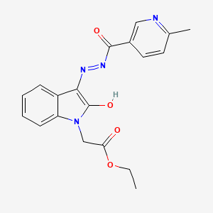 ethyl (3-{[(6-methyl-3-pyridinyl)carbonyl]hydrazono}-2-oxo-2,3-dihydro-1H-indol-1-yl)acetate