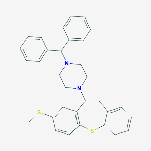 molecular formula C32H32N2S2 B373793 1-Benzhydryl-4-(3-methylsulfanyl-5,6-dihydrobenzo[b][1]benzothiepin-5-yl)piperazine 