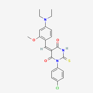 1-(4-chlorophenyl)-5-[4-(diethylamino)-2-methoxybenzylidene]-2-thioxodihydro-4,6(1H,5H)-pyrimidinedione