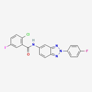 2-chloro-N-[2-(4-fluorophenyl)-2H-1,2,3-benzotriazol-5-yl]-5-iodobenzamide