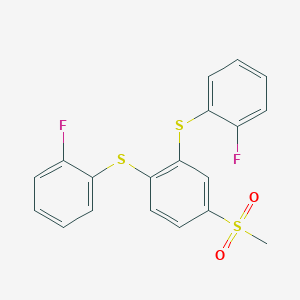 molecular formula C19H14F2O2S3 B373797 3,4-Bis[(2-fluorophenyl)sulfanyl]phenyl methyl sulfone 