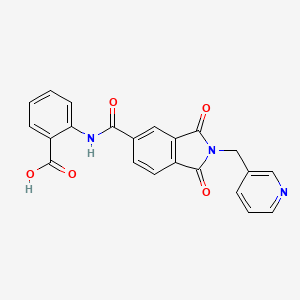 molecular formula C22H15N3O5 B3737970 2-({[1,3-dioxo-2-(3-pyridinylmethyl)-2,3-dihydro-1H-isoindol-5-yl]carbonyl}amino)benzoic acid 