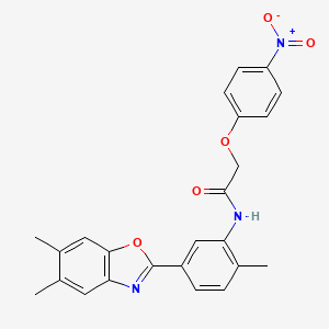 N-[5-(5,6-dimethyl-1,3-benzoxazol-2-yl)-2-methylphenyl]-2-(4-nitrophenoxy)acetamide