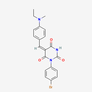 1-(4-bromophenyl)-5-{4-[ethyl(methyl)amino]benzylidene}-2,4,6(1H,3H,5H)-pyrimidinetrione