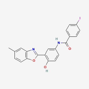 N-[4-hydroxy-3-(5-methyl-1,3-benzoxazol-2-yl)phenyl]-4-iodobenzamide