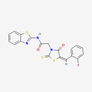 N-1,3-benzothiazol-2-yl-2-[5-(2-fluorobenzylidene)-4-oxo-2-thioxo-1,3-thiazolidin-3-yl]acetamide