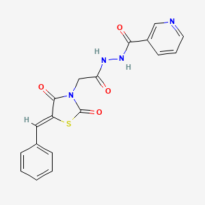 molecular formula C18H14N4O4S B3738184 N'-[2-(5-benzylidene-2,4-dioxo-1,3-thiazolidin-3-yl)acetyl]nicotinohydrazide 