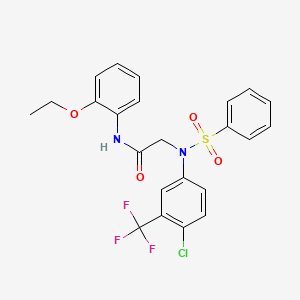 molecular formula C23H20ClF3N2O4S B3738212 N~2~-[4-chloro-3-(trifluoromethyl)phenyl]-N~1~-(2-ethoxyphenyl)-N~2~-(phenylsulfonyl)glycinamide 
