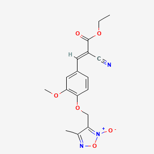 molecular formula C17H17N3O6 B3738219 ethyl 2-cyano-3-{3-methoxy-4-[(4-methyl-2-oxido-1,2,5-oxadiazol-3-yl)methoxy]phenyl}acrylate 